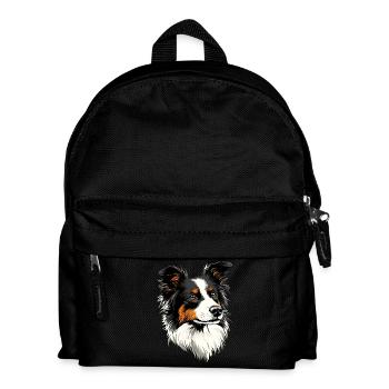 border collie chien amoureux chiot mignons collies - Sac à dos Enfant - noir - Devant