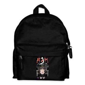Halloween Frau Geometrischer Effekt Orange Hexe - Kinder Rucksack - Schwarz - Vorne