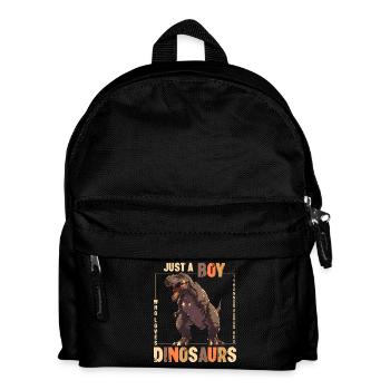 Nur Ein Junge Der Dinosaurier Liebt Tyrannosaurus - Kinder Rucksack - Schwarz - Vorne