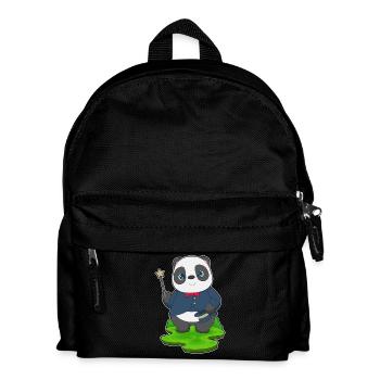 Panda Zauberer Zauberstab - Kinder Rucksack - Schwarz - Vorne