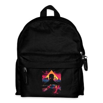 Vaporwave Retro Car Synthwave 90s - Kids' Backpack - black - Front