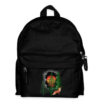 Waldbewohner Fuchs Füchse Sonnenuntergang Märchen - Kinder Rucksack - Schwarz - Vorne