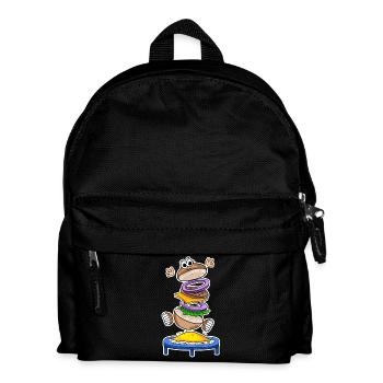 Trampoline Burger Fast Food - Kids' Backpack - black - Front