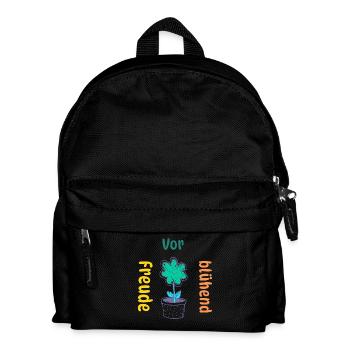 Freude mit jedem Strauß verbreiten - Kinder Rucksack - Schwarz - Vorne