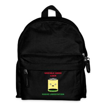 Battery empty, search charging station - Kids' Backpack - black - Front