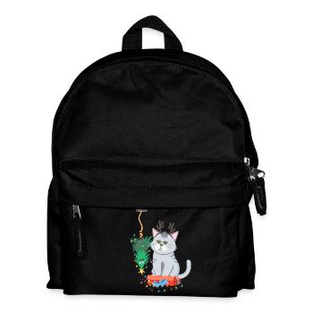 Katze und Weihnachtsbaum Anti Weihnachten - Kinder Rucksack - Schwarz - Vorne