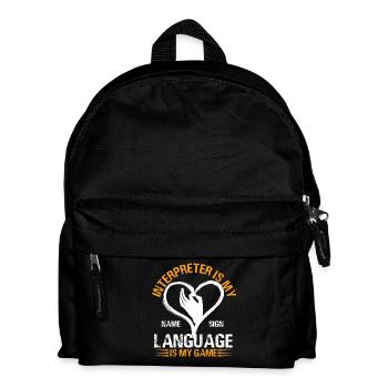 interprète mon nom, langue des signes, mon jeu Design - Sac à dos Enfant - noir - Devant