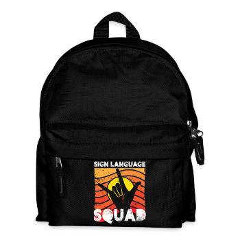 sign language squad Design for a sign language - Kinder Rucksack - Schwarz - Vorne