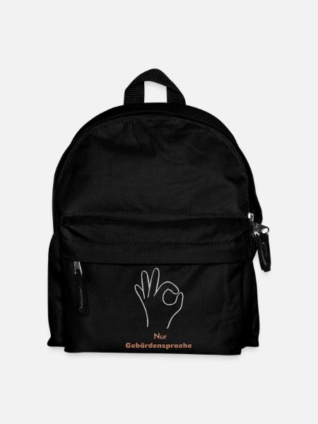Nur Gebärdensprache - Kinder Rucksack - Schwarz