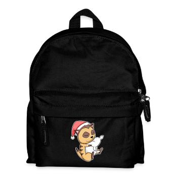 Meerkat Cute Tired Sleeping In Christmas - Kids' Backpack - black - Front