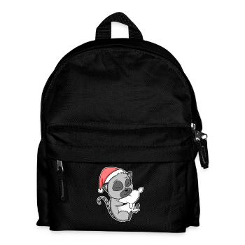 Lemurs Cute Tired Sleeping In Christmas - Kids' Backpack - black - Front