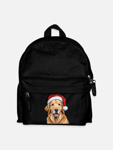 Weihnachts-Golden Retriever - Kinder Rucksack - Schwarz