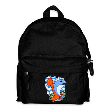 Zahl 1 Nummer Eins - Delfin Motiv - Kinder Rucksack - Schwarz - Vorne