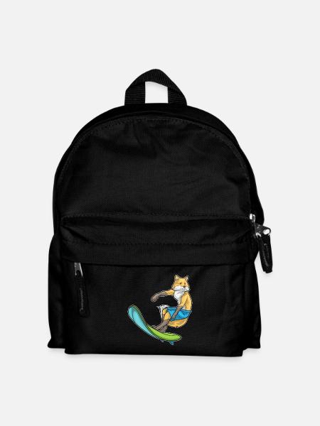 Fuchs Surfen Surfbrett Sommer - Kinder Rucksack - Schwarz