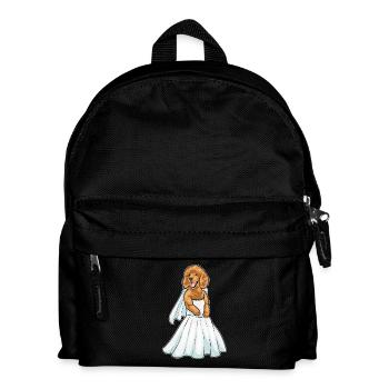 Poodle Bridal Wedding Dress Wedding - Kids' Backpack - black - Front