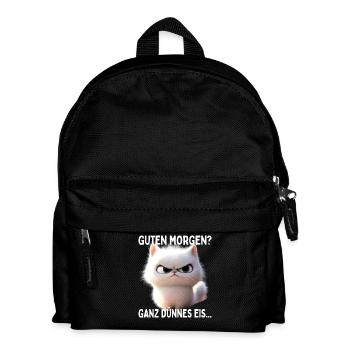 Guten Morgen Ganz Dünnes Eis Morgenmuffel Katzen - Kinder Rucksack - Schwarz - Vorne
