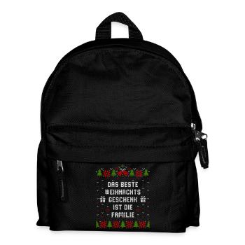 Das beste Weihnachtsgeschenk ist die Familie - Kinder Rucksack - Schwarz - Vorne