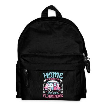 home is where you put your flamingos - Kinder Rucksack - Schwarz - Vorne