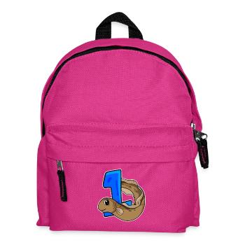 Zahl 1 Nummer Eins - Aal Fische Motiv - Kinder Rucksack - Fuchsia - Vorne