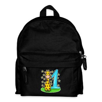 Zahl 1 Nummer Eins - Giraffe Motiv - Kinder Rucksack - Schwarz - Vorne