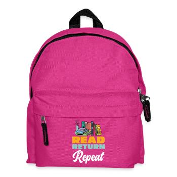 Read, Return, Repeat, Books, Library - Kids' Backpack - fuchsia - Front