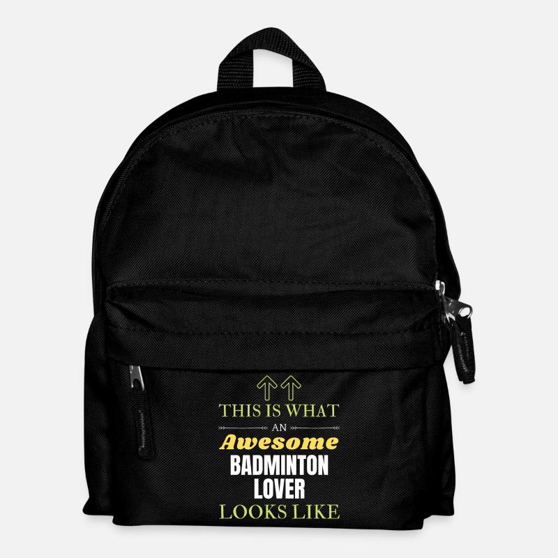 So sieht ein großartiger Badminton-Liebhaber aus - Kinder Rucksack - Schwarz