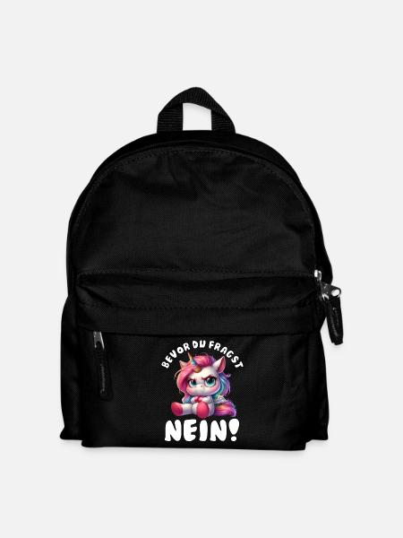Lustiges Einhorn mit Spruch - Kinder Rucksack - Schwarz
