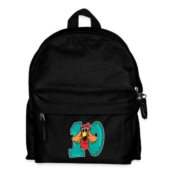 10th Birthday Motif Parrot - Ten - 10 Years - Kids' Backpack - black - Front