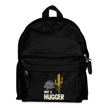 Stachelschwein Humor "Not A Hugger" Kaktus - Kinder Rucksack - Schwarz - Vorne