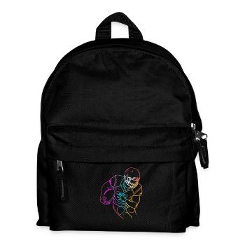 American Footballer Line Drawing - Kids' Backpack - black - Front