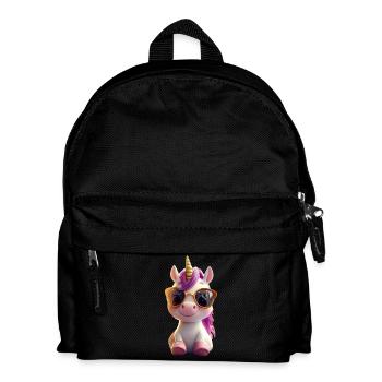 Einhorn Reiterin Ponyhof Pferde Reiten Einhörner - Kinder Rucksack - Schwarz - Vorne