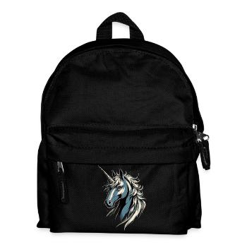 Einhorn Reiterin Ponyhof Pferde Reiten Einhörner - Kinder Rucksack - Schwarz - Vorne