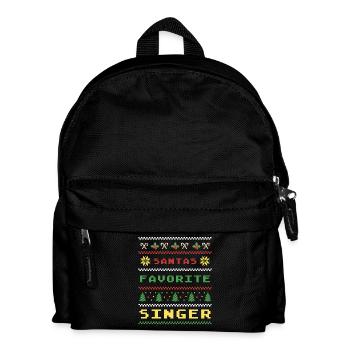 Santas Lieblingssänger Weihnachtsmuster - Kinder Rucksack - Schwarz - Vorne