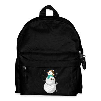 Fröhlicher Schneemann Aus Golfbällen - Kinder Rucksack - Schwarz - Vorne
