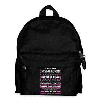 EINE STOLZE CHEFIN BRILLIANTER CHAOTEN - Kinder Rucksack - Schwarz - Vorne