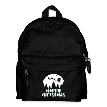 Weihnachten Merry Christmas Weihnachtsmann Rentier - Kinder Rucksack - Schwarz - Vorne