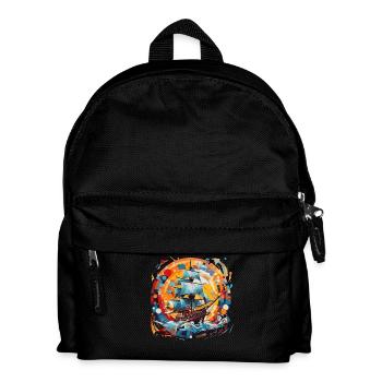 Sailing Ship, Frigate, Boat - Kids' Backpack - black - Front