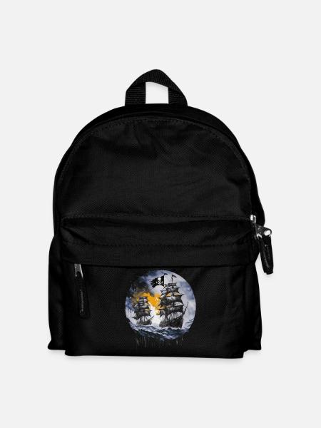 bateau pirate, pirates, capitaine, voilier, - Sac à dos Enfant - noir