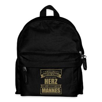Starke Schale großes Herz Ehemann Vater - Kinder Rucksack - Schwarz - Vorne