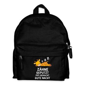 Pyjama Chemise de Nuit Dents Girafe Brossée - Sac à dos Enfant - noir - Devant