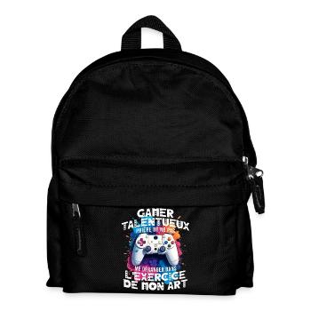 Gamer talentueux ado accro aux jeux vidéo console - Sac à dos Enfant - noir - Devant