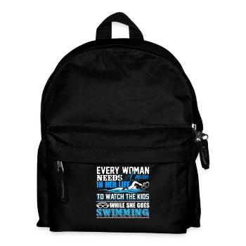 Swimming Every Woman Needs A Man In Her Life - Kids' Backpack - black - Front