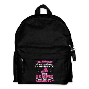 The power of a woman who plays badminton - Kids' Backpack - black - Front