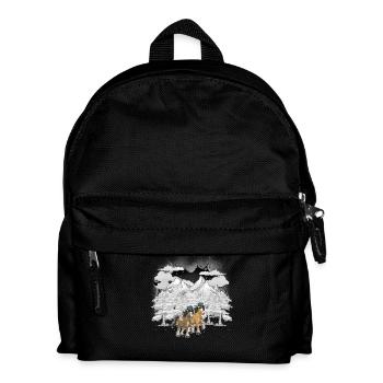 Noël Autriche Tyrol Hiver Montagnes Chevaux - Sac à dos Enfant - noir - Devant