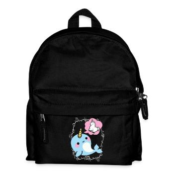 Narwhal Dreaming Of Unicorn - Kids' Backpack - black - Front