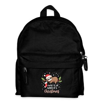 Wake me up when Christmas is sweet sloth - Kids' Backpack - black - Front