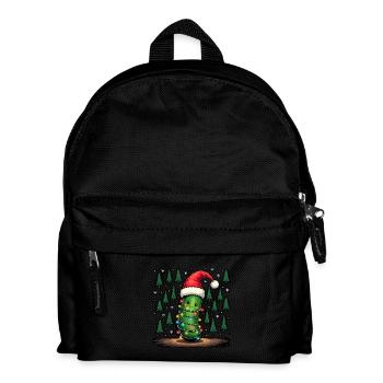 Gurke Weihnachtslichter hässlicher Weihnachtsmütze - Kinder Rucksack - Schwarz - Vorne
