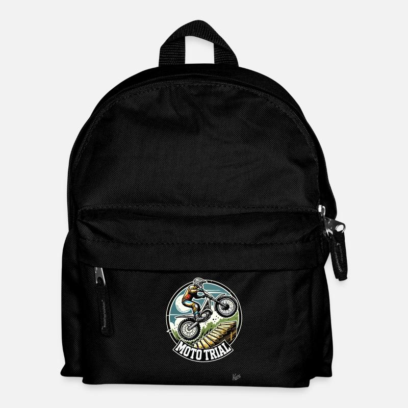 Moto Trial Motocross - Kids' Backpack - black