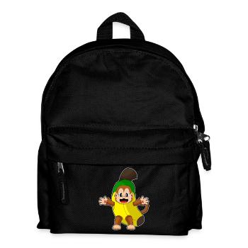 Affe Banane - Kinder Rucksack - Schwarz - Vorne