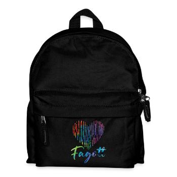 Fagott Herz Design für Fagottisten - Kinder Rucksack - Schwarz - Vorne